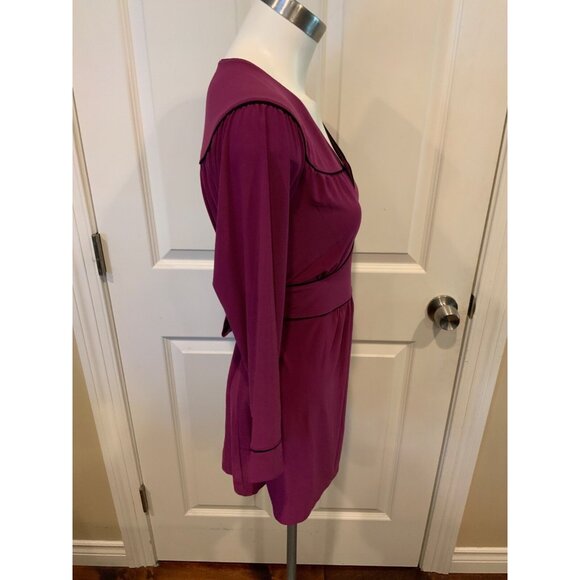 BCBG Max Azria Purple V-Neck 3/4 Sleeve Top, Size XL - Picture 3 of 7
